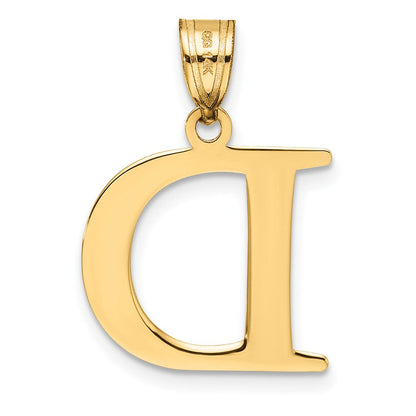 14K Gelbgold 14K Poliert Geätzt Buchstabe D Initiale Anhänger