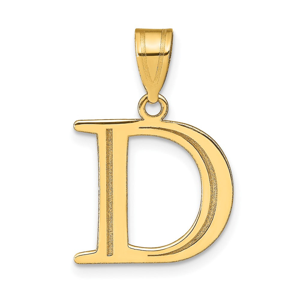 14K Gelbgold 14K Poliert Geätzt Buchstabe D Initiale Anhänger