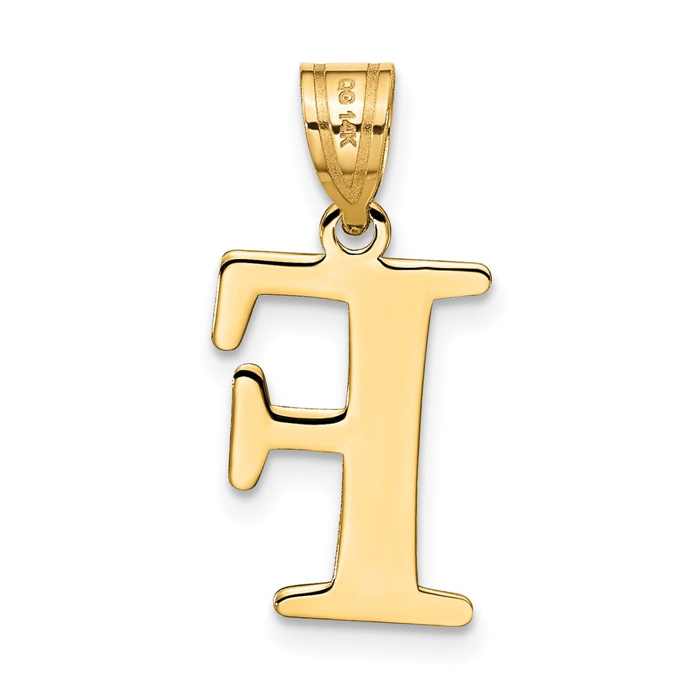 14K Gelbgold 14K Poliert Geätzt Buchstabe F Initiale Anhänger