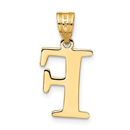 14K Gelbgold 14K Poliert Geätzt Buchstabe F Initiale Anhänger