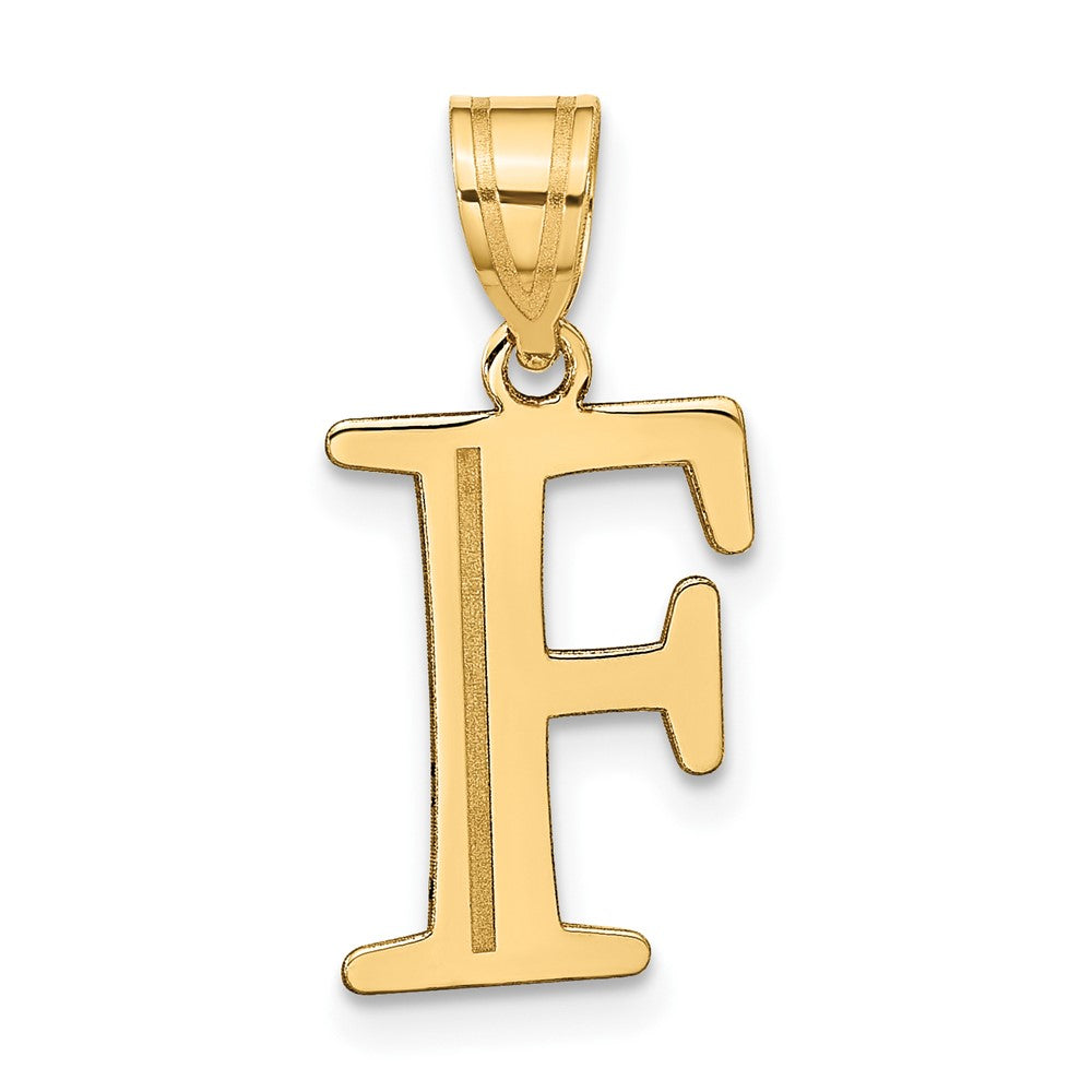 14K Gelbgold 14K Poliert Geätzt Buchstabe F Initiale Anhänger