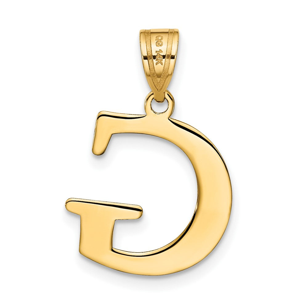 14K Gelbgold 14K Poliert Geätzt Buchstabe G Initiale Anhänger