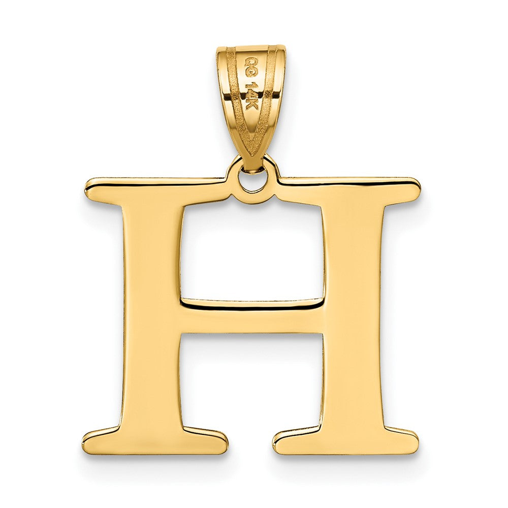 14K Gelbgold 14K Poliert Geätzt Buchstabe H Initiale Anhänger