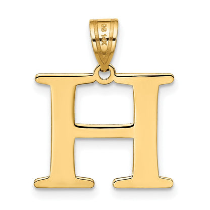 14K Gelbgold 14K Poliert Geätzt Buchstabe H Initiale Anhänger