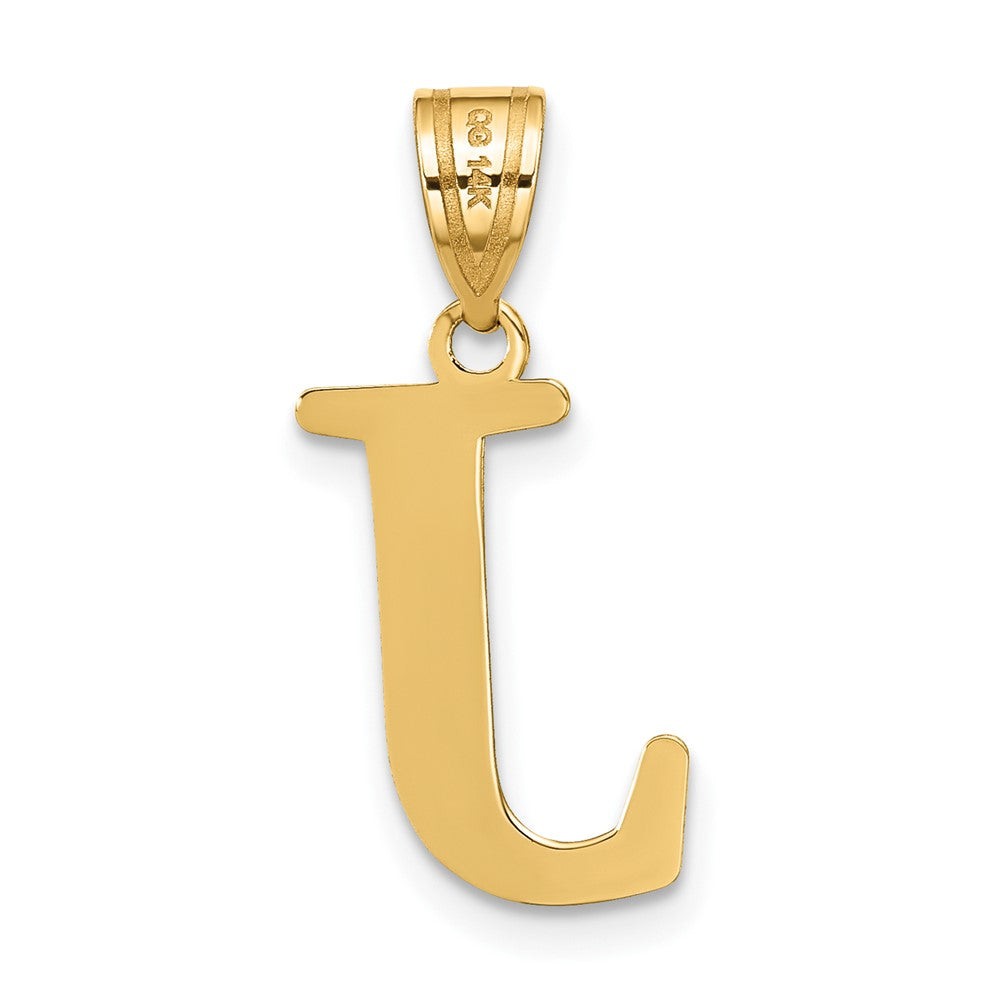 14K Gelbgold 14K Poliert Geätzt Buchstabe J Initiale Anhänger