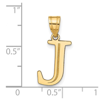 14K Gelbgold 14K Poliert Geätzt Buchstabe J Initiale Anhänger