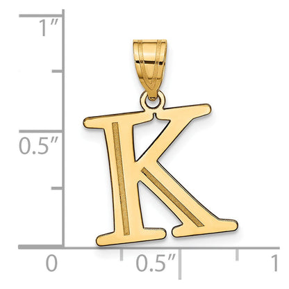 14K Gelbgold 14K Poliert Geätzt Buchstabe K Initiale Anhänger