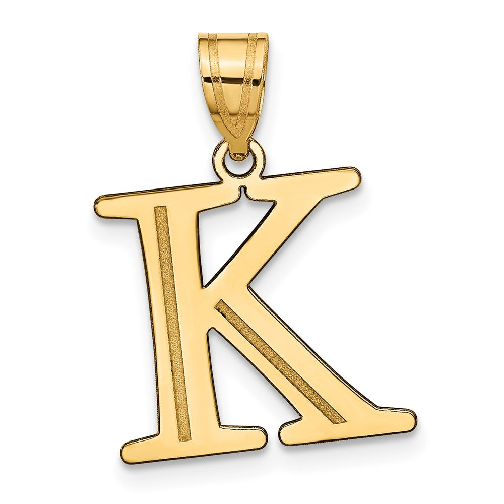 14K Gelbgold 14K Poliert Geätzt Buchstabe K Initiale Anhänger
