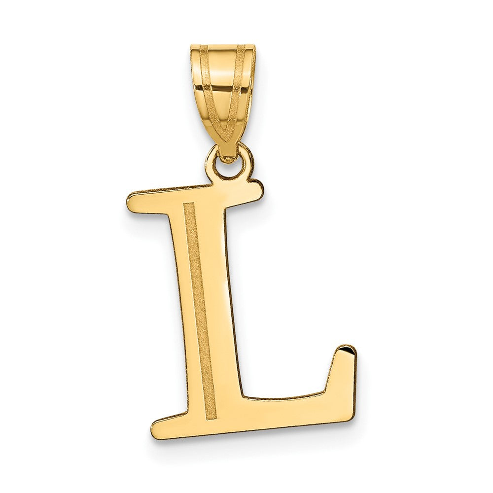 14K Gelbgold 14K Poliert Geätzt Buchstabe L Initiale Anhänger