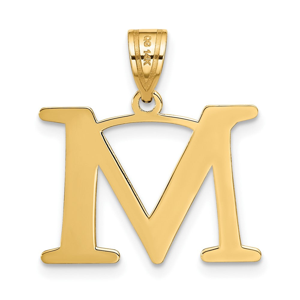14K Gelbgold 14K Poliert Geätzt Buchstabe M Initiale Anhänger