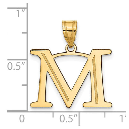 14K Gelbgold 14K Poliert Geätzt Buchstabe M Initiale Anhänger