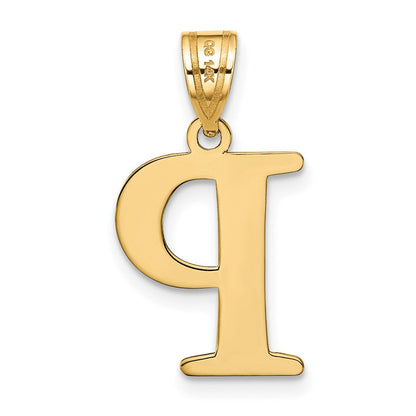14K Gelbgold 14K Poliert Geätzt Buchstabe P Initiale Anhänger