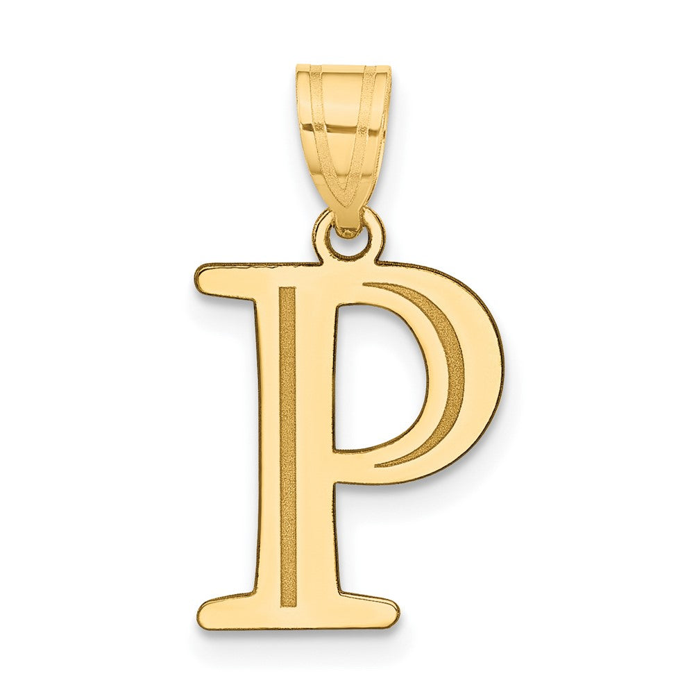 14K Gelbgold 14K Poliert Geätzt Buchstabe P Initiale Anhänger