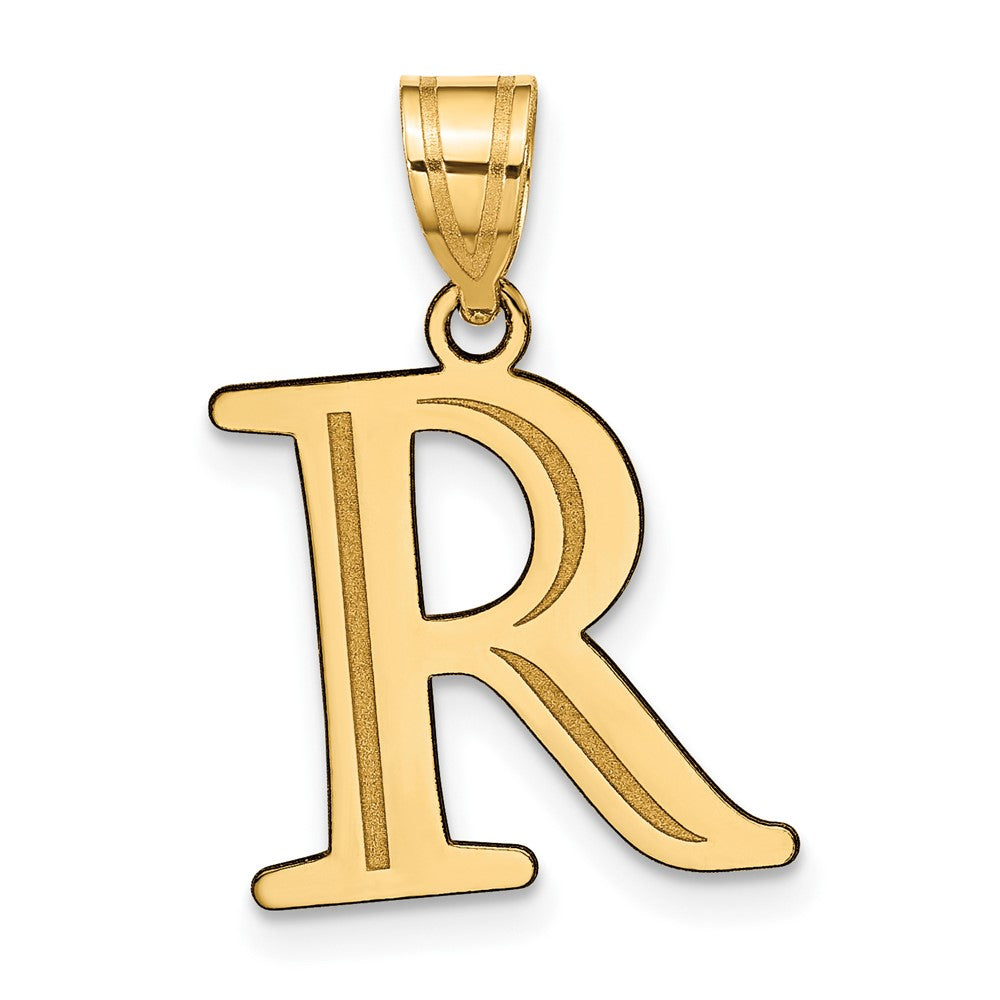 14K Gelbgold 14K Poliert Geätzt Buchstabe R Initiale Anhänger