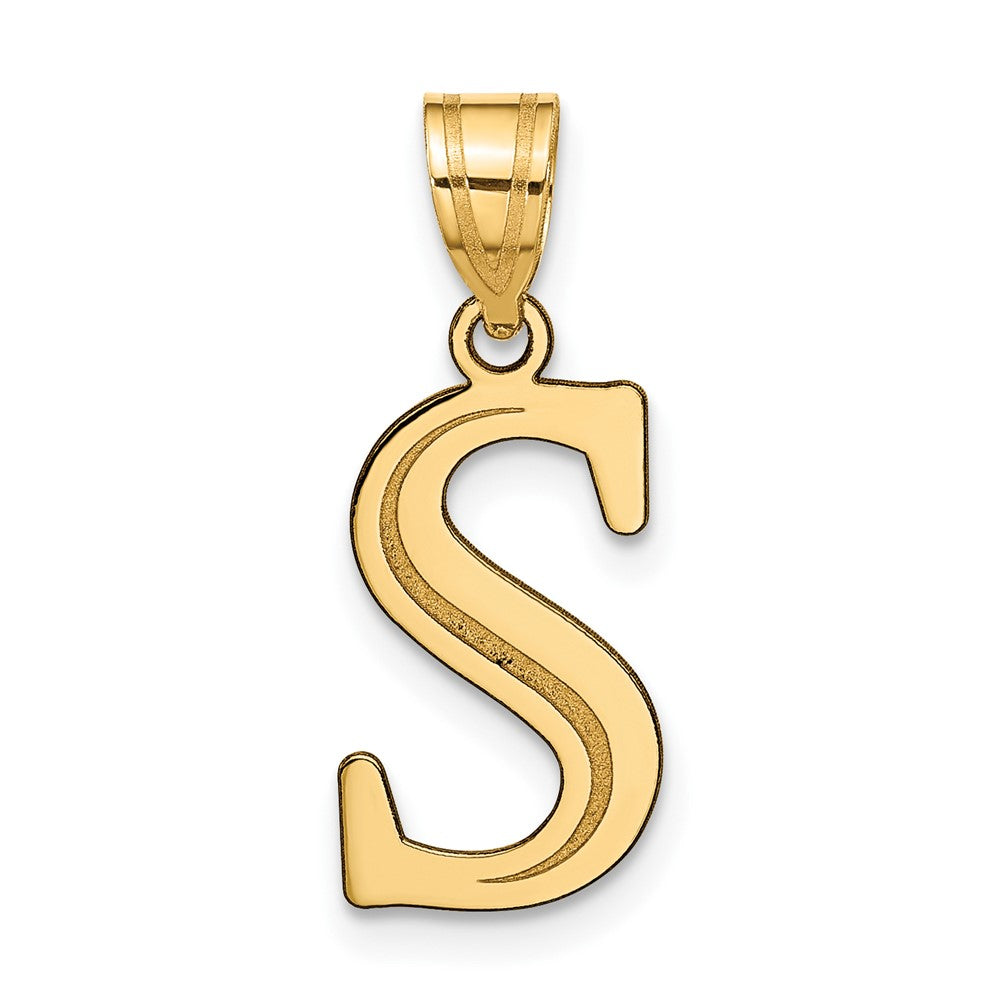 14K Gelbgold 14K Poliert Geätzt Buchstabe S Initiale Anhänger