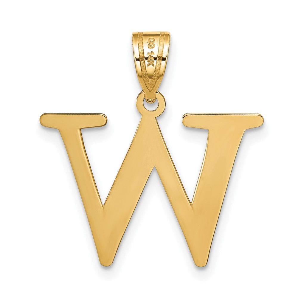 14K Gelbgold 14K Poliert Geätzt Buchstabe W Initiale Anhänger
