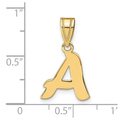 14K Gelbgold 14K Poliert Schreibschrift Buchstabe A Initiale Anhänger