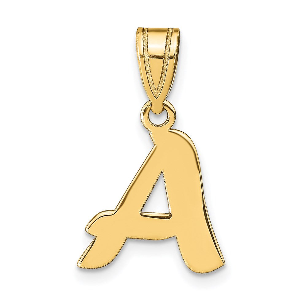 14K Gelbgold 14K Poliert Schreibschrift Buchstabe A Initiale Anhänger