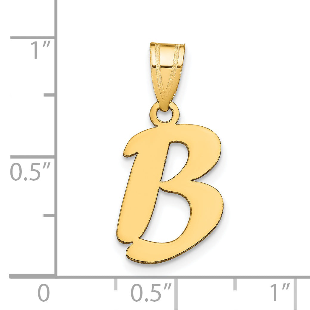 14K Gelbgold 14K Poliert Schreibschrift Buchstabe B Initiale Anhänger