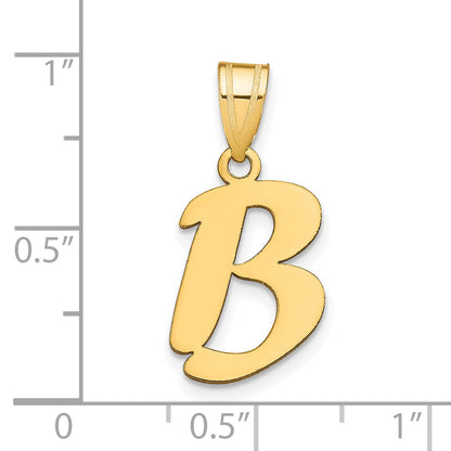 14K Gelbgold 14K Poliert Schreibschrift Buchstabe B Initiale Anhänger