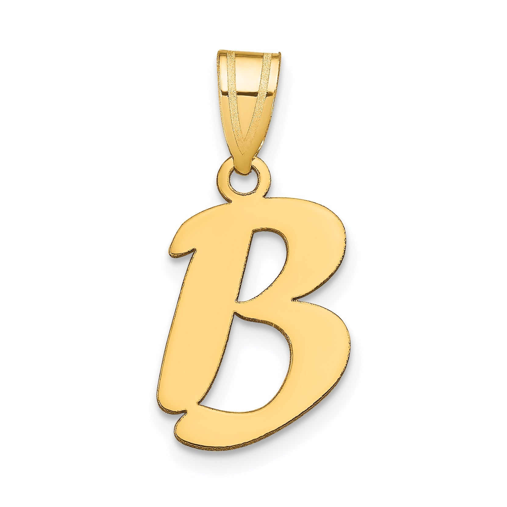 14K Gelbgold 14K Poliert Schreibschrift Buchstabe B Initiale Anhänger