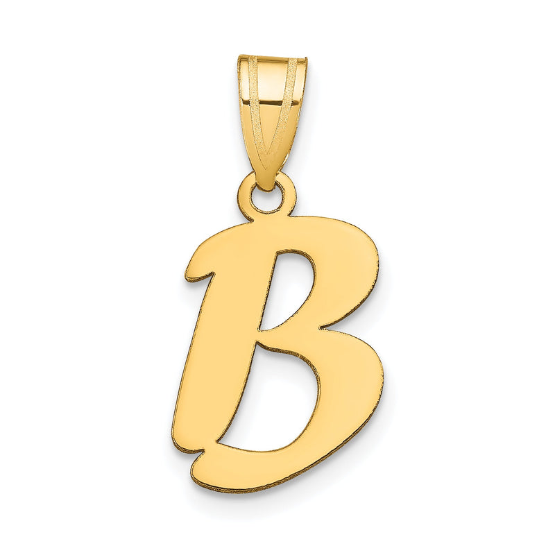 14K Gelbgold 14K Poliert Schreibschrift Buchstabe B Initiale Anhänger