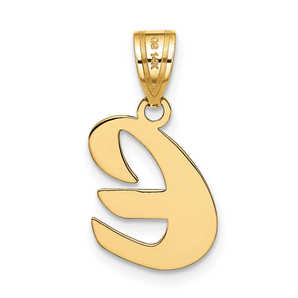 14K Gelbgold 14K Poliert Schreibschrift Buchstabe E Initiale Anhänger