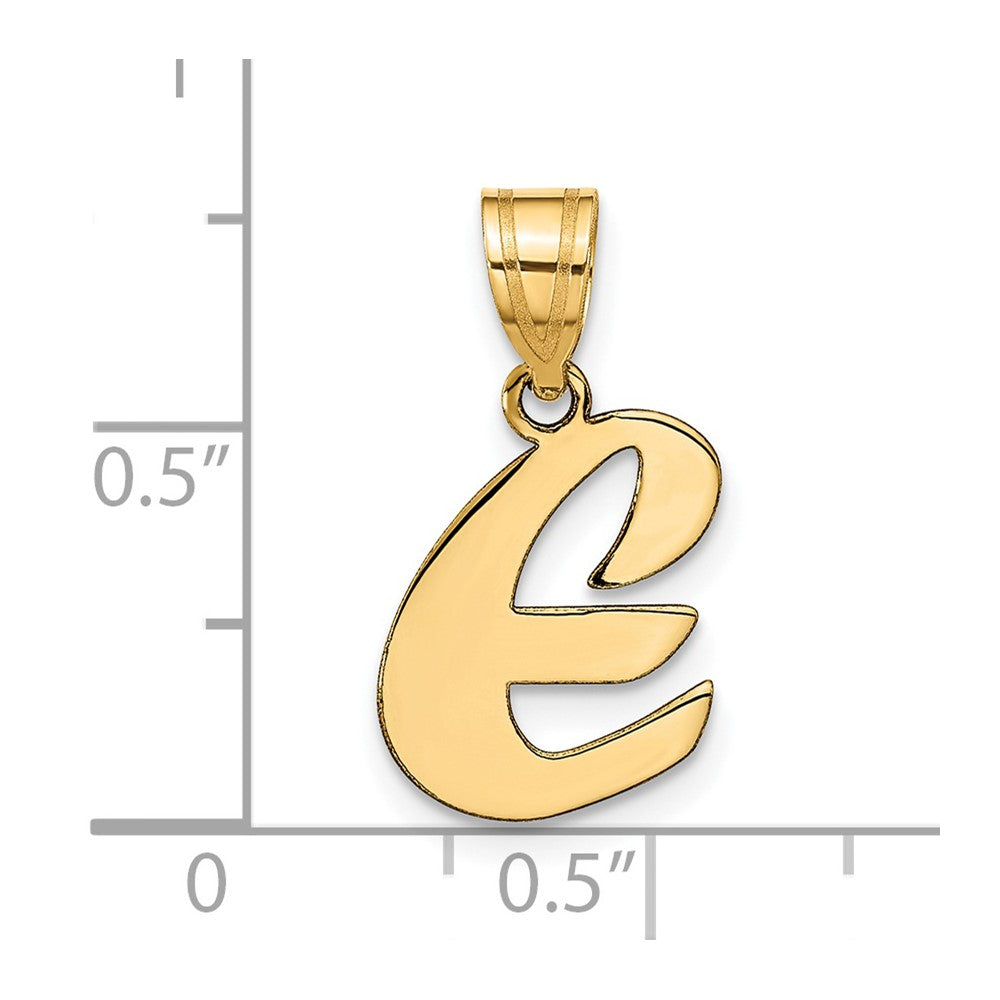 14K Gelbgold 14K Poliert Schreibschrift Buchstabe E Initiale Anhänger