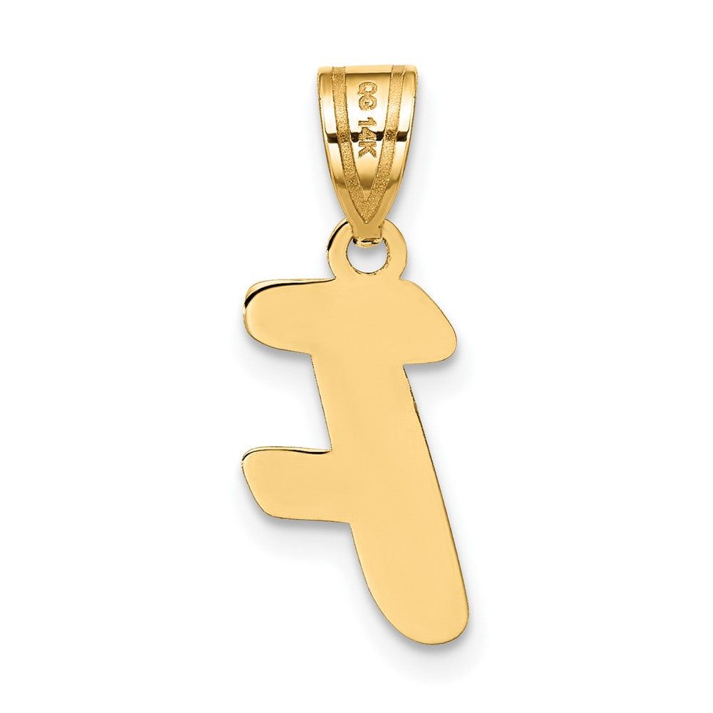 14K Gelbgold 14K Poliert Schreibschrift Buchstabe F Initiale Anhänger