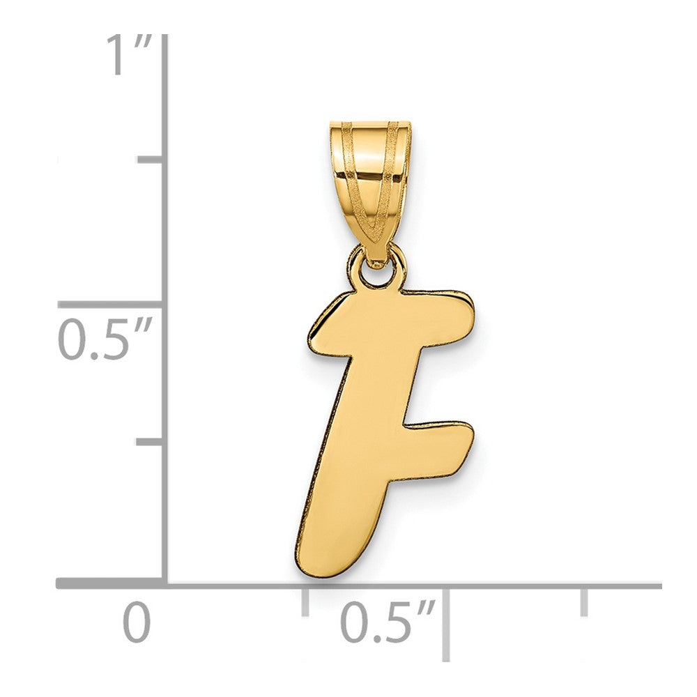 14K Gelbgold 14K Poliert Schreibschrift Buchstabe F Initiale Anhänger