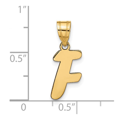 14K Gelbgold 14K Poliert Schreibschrift Buchstabe F Initiale Anhänger