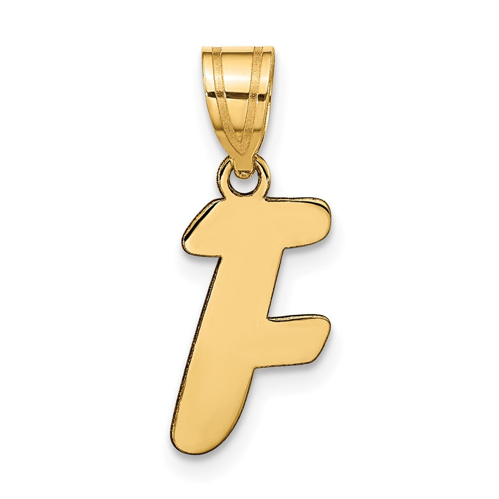 14K Gelbgold 14K Poliert Schreibschrift Buchstabe F Initiale Anhänger
