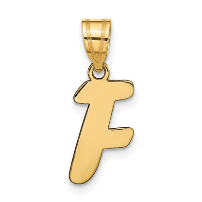 14K Gelbgold 14K Poliert Schreibschrift Buchstabe F Initiale Anhänger
