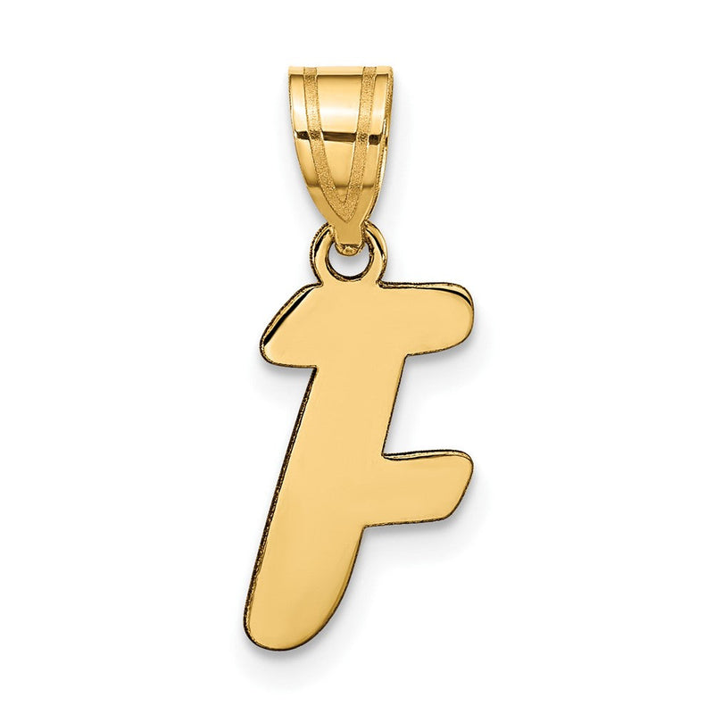 14K Gelbgold 14K Poliert Schreibschrift Buchstabe F Initiale Anhänger