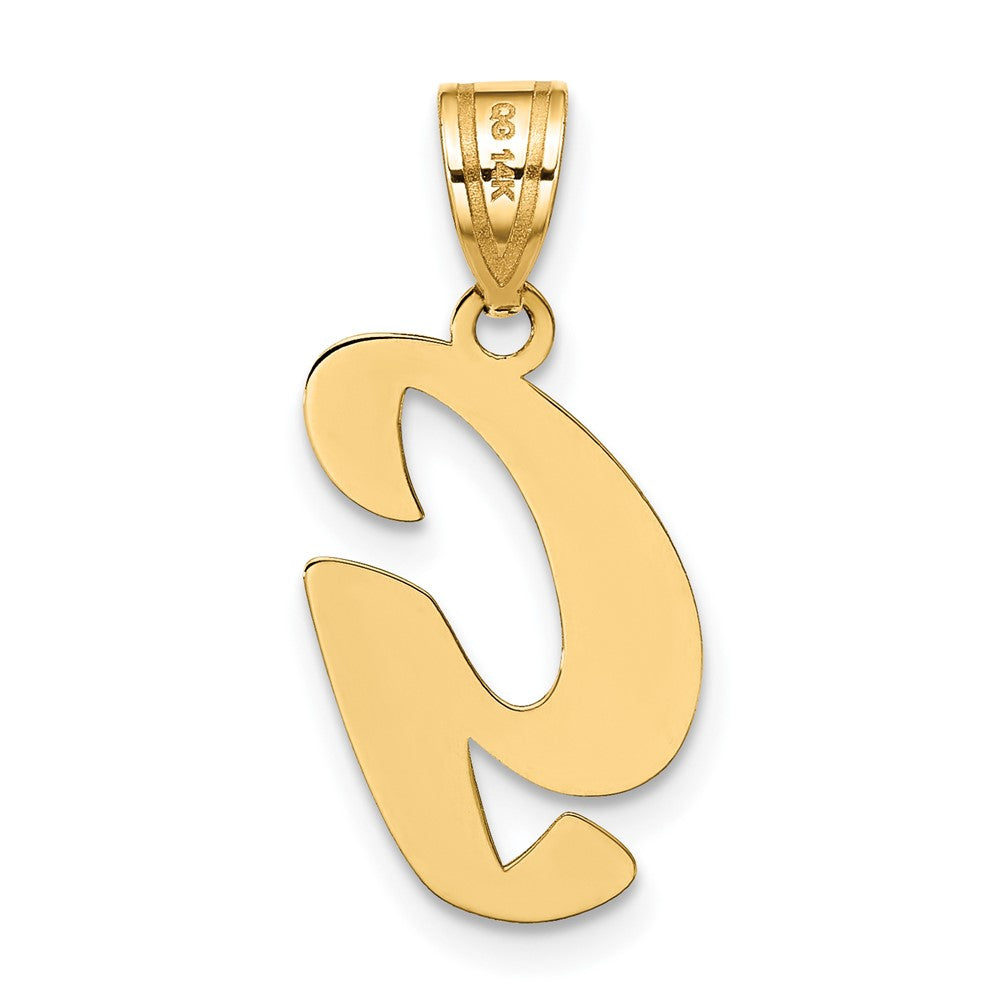 14K Gelbgold 14K Poliert Schreibschrift Buchstabe G Initiale Anhänger