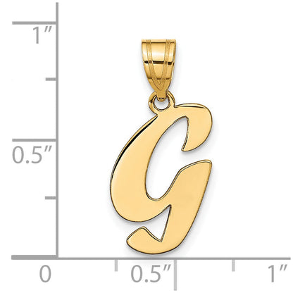 14K Gelbgold 14K Poliert Schreibschrift Buchstabe G Initiale Anhänger