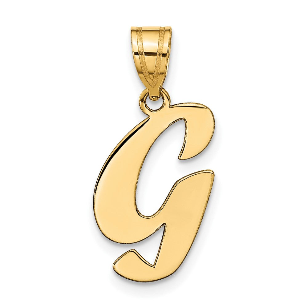 14K Gelbgold 14K Poliert Schreibschrift Buchstabe G Initiale Anhänger