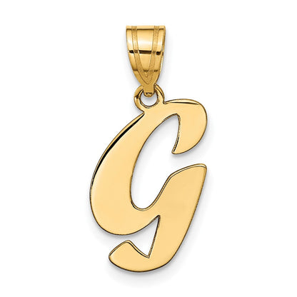 14K Gelbgold 14K Poliert Schreibschrift Buchstabe G Initiale Anhänger