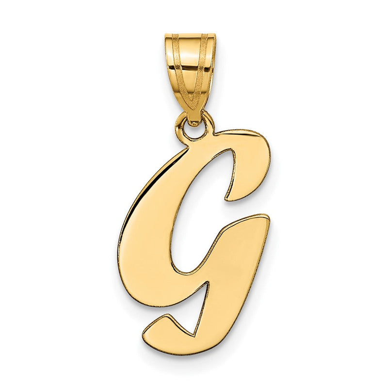 14K Gelbgold 14K Poliert Schreibschrift Buchstabe G Initiale Anhänger
