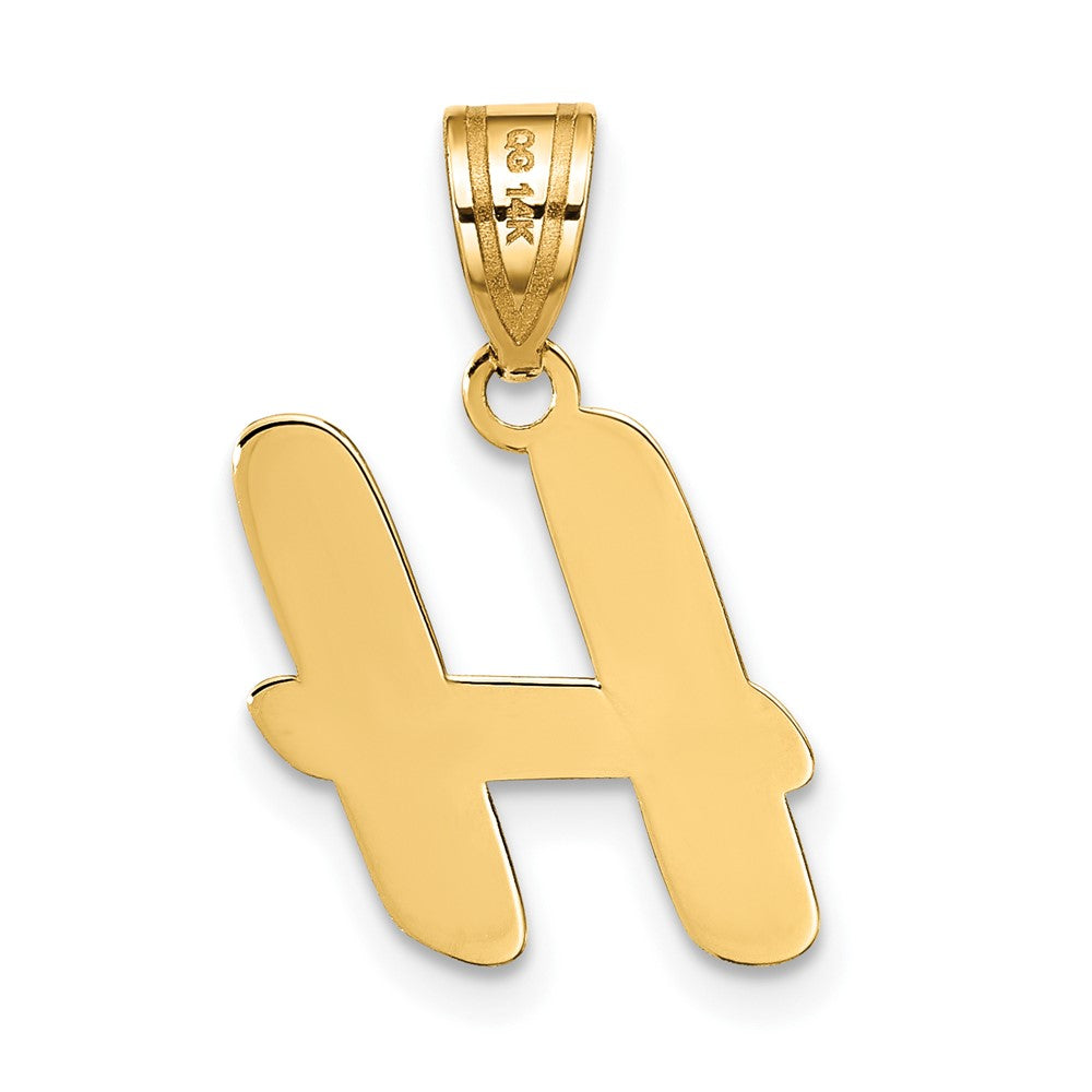 14K Gelbgold 14K Poliert Schreibschrift Buchstabe H Initiale Anhänger