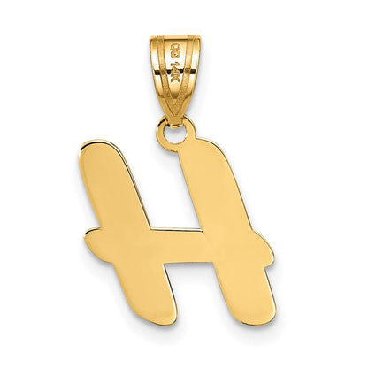 14K Gelbgold 14K Poliert Schreibschrift Buchstabe H Initiale Anhänger