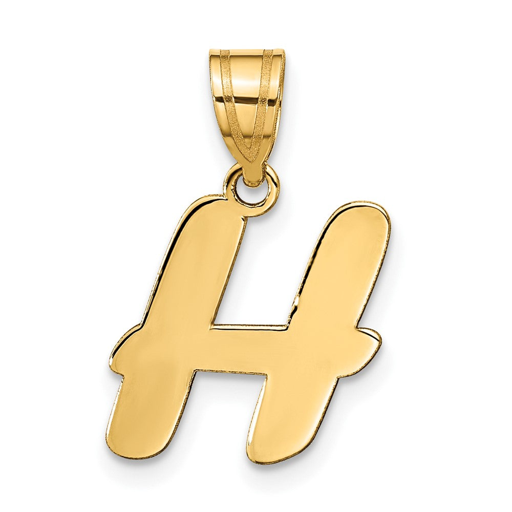 14K Gelbgold 14K Poliert Schreibschrift Buchstabe H Initiale Anhänger