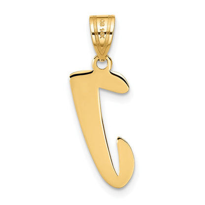 14K Gelbgold 14K Poliert Schreibschrift Buchstabe J Initiale Anhänger
