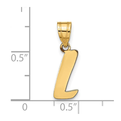 14K Gelbgold 14K Poliert Schreibschrift Buchstabe L Initiale Anhänger