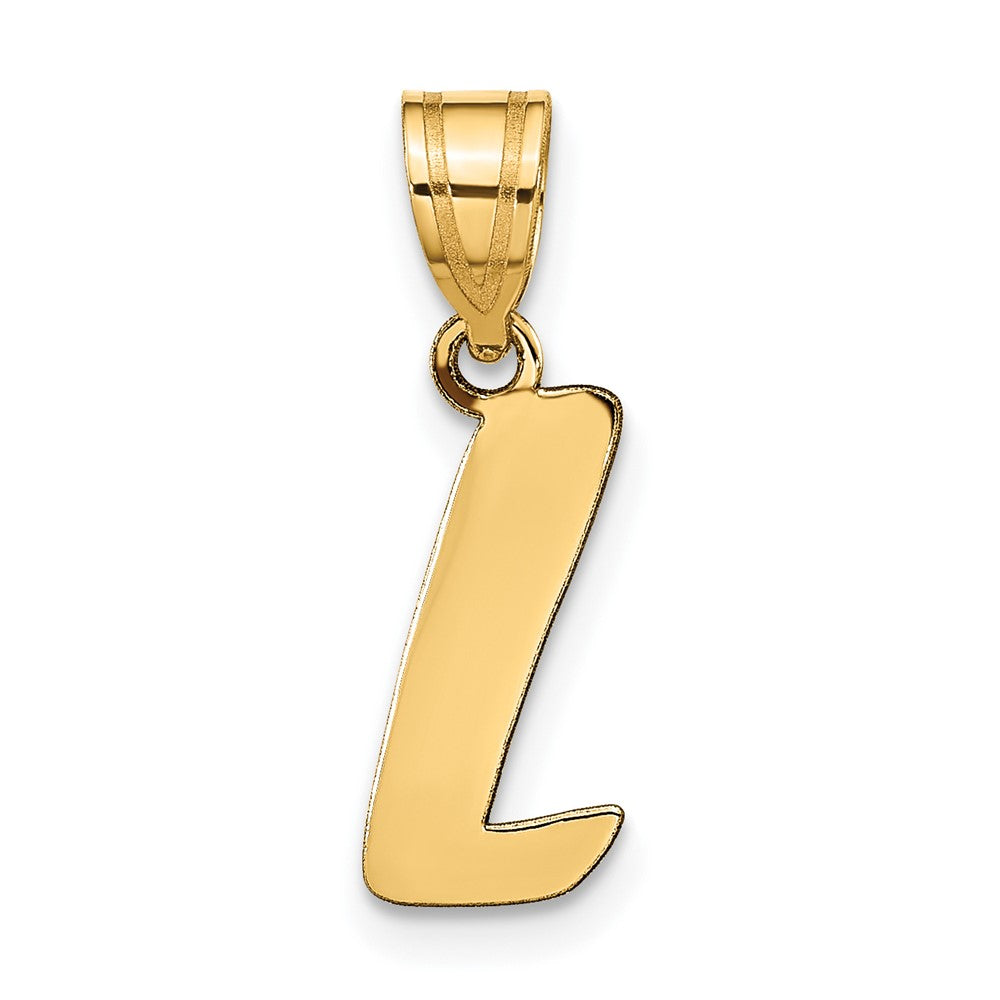 14K Gelbgold 14K Poliert Schreibschrift Buchstabe L Initiale Anhänger
