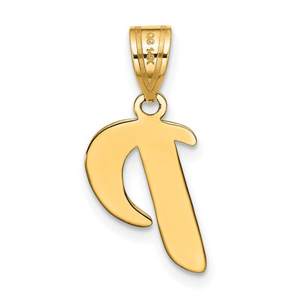 14K Gelbgold 14K Poliert Schreibschrift Buchstabe P Initiale Anhänger