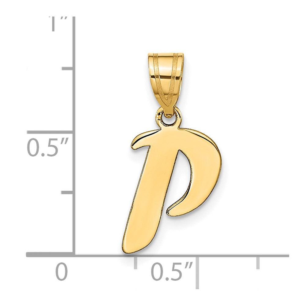 14K Gelbgold 14K Poliert Schreibschrift Buchstabe P Initiale Anhänger