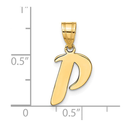 14K Gelbgold 14K Poliert Schreibschrift Buchstabe P Initiale Anhänger
