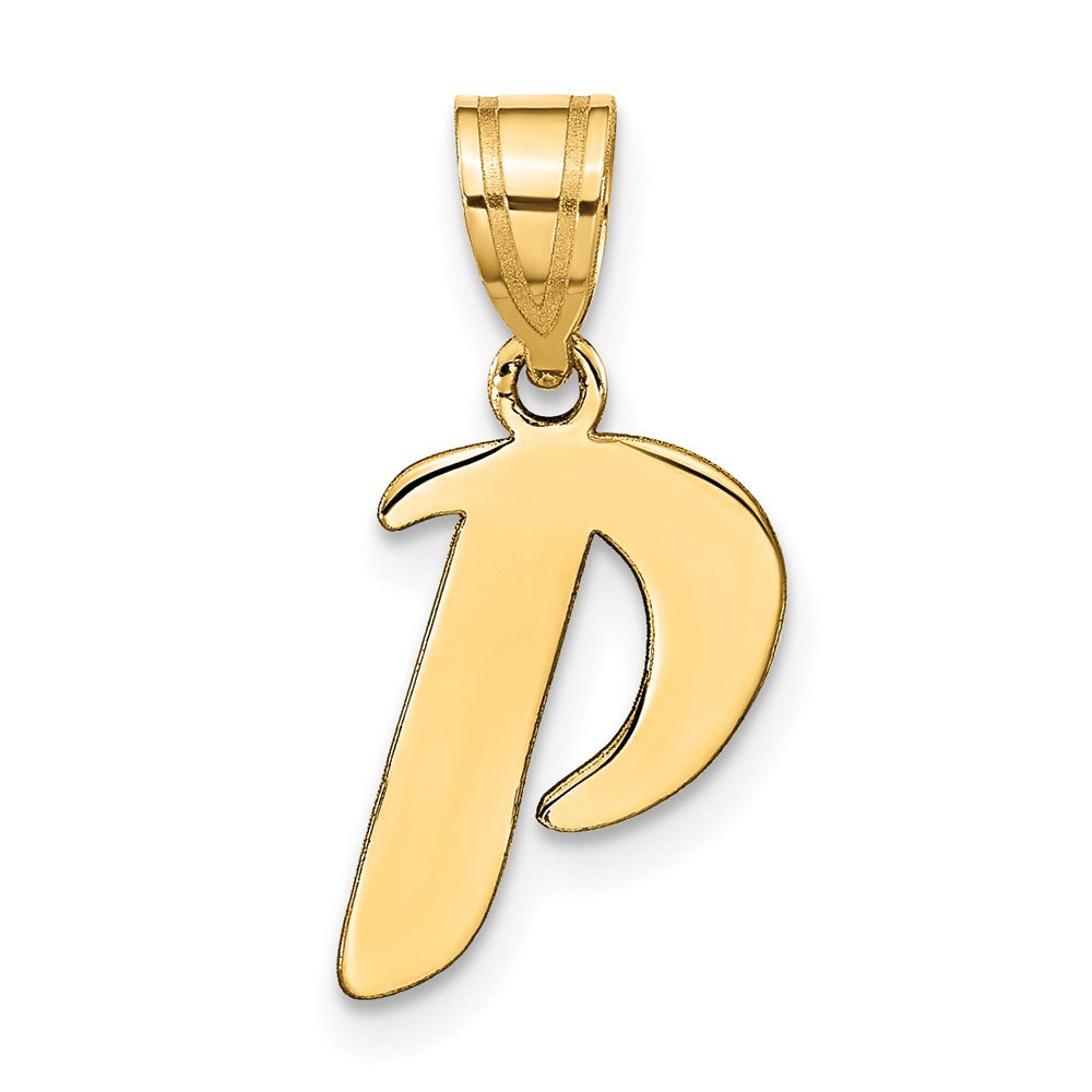14K Gelbgold 14K Poliert Schreibschrift Buchstabe P Initiale Anhänger