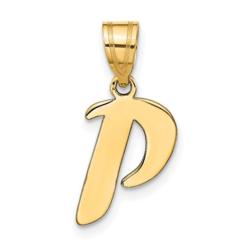 14K Gelbgold 14K Poliert Schreibschrift Buchstabe P Initiale Anhänger